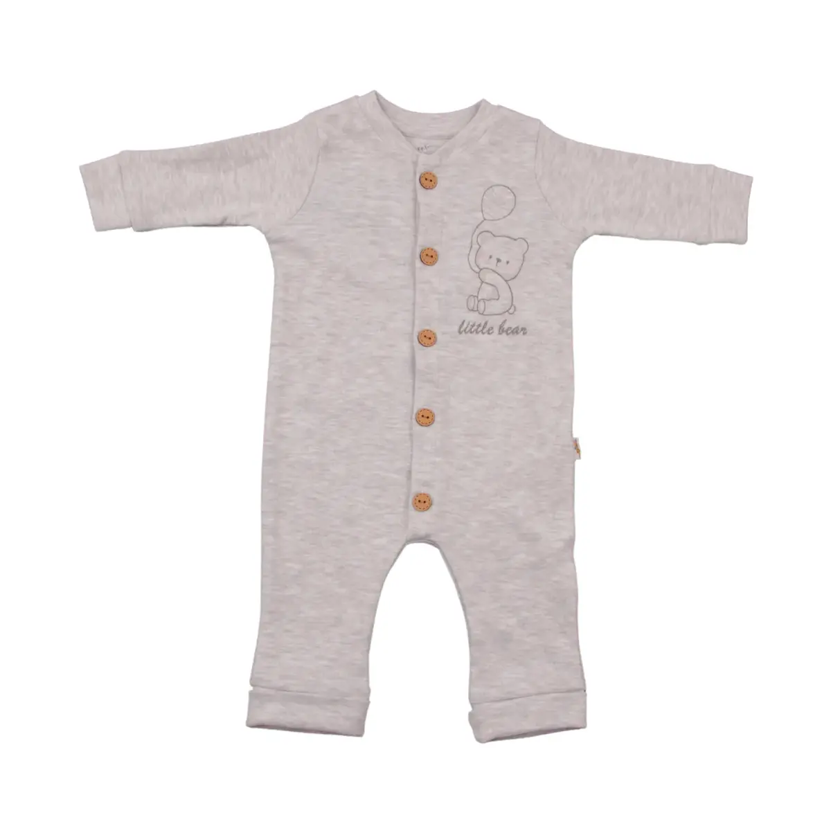 Mini Damla Tulum Düğmeli Penye Gri Mini Damla Tulum Düğmeli Penye Gri