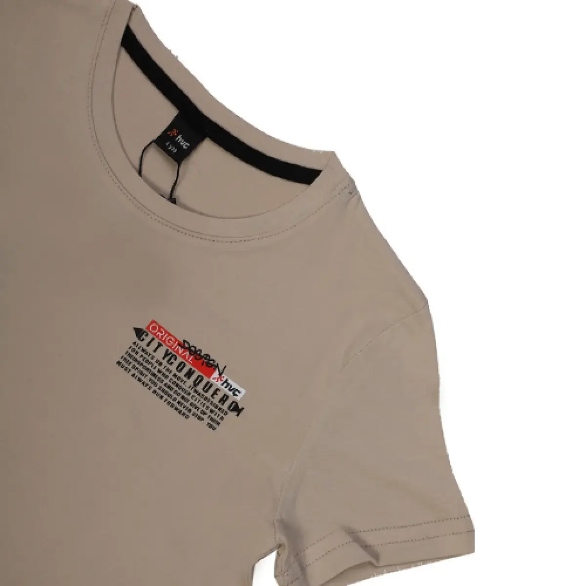 Hvc T-Shirt Orijinal Baskılı Kahverengi