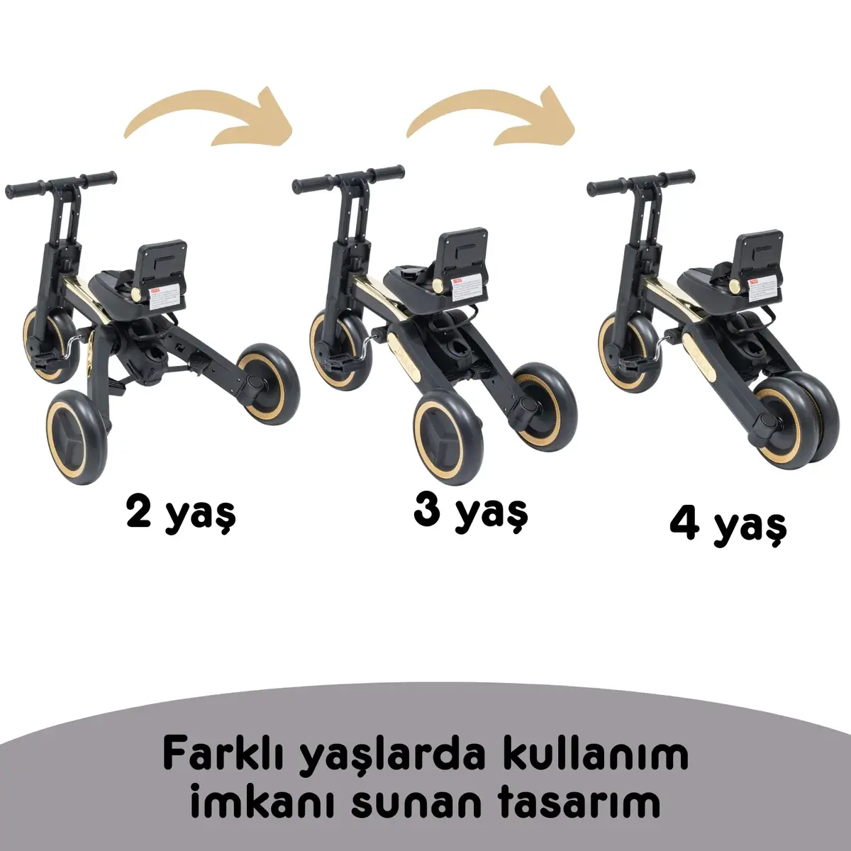 Duux Trike D56 7 in 1 Üç Tekerlekli Bisiklet Siyah