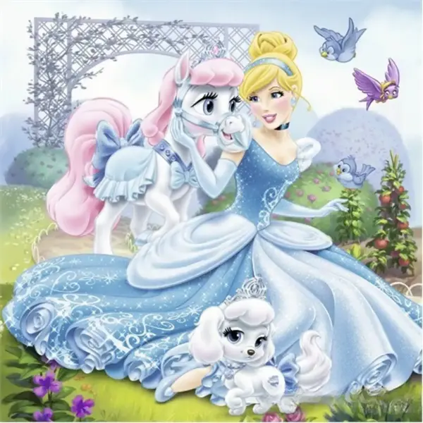 Ravensburger 3x49 Parçalı Puzzle Walt Disney Belle Cinderella Rapunzel-093465
