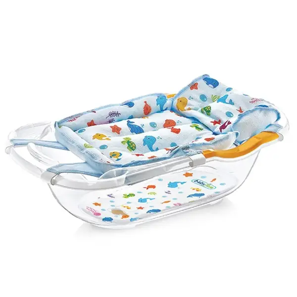 Babyjem Köpüklü Desenli Bebek Küvet Filesi Mavi