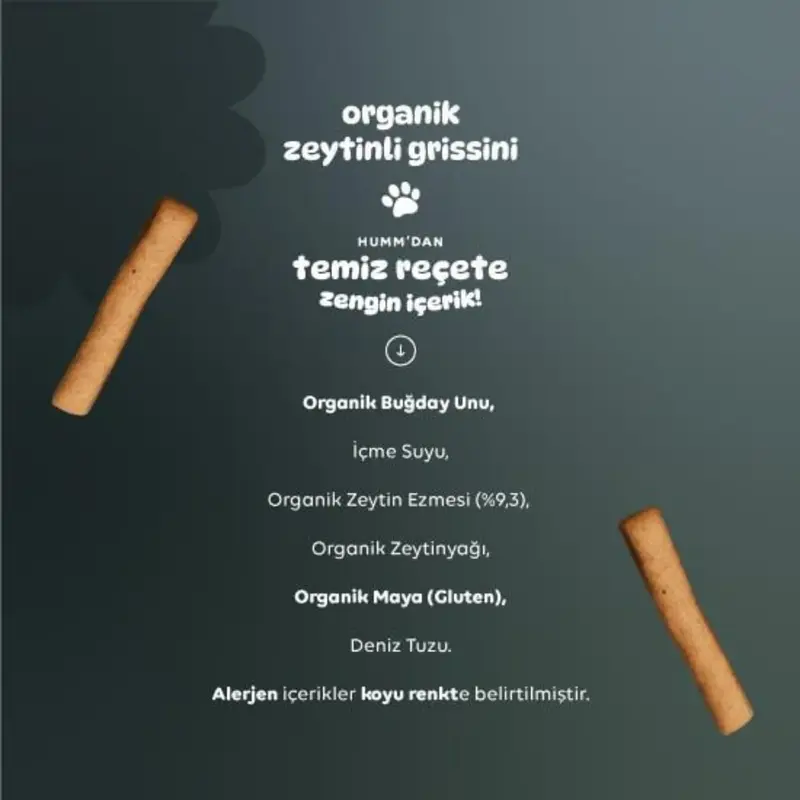 Organik Vegan Zeytinli Grissini 55 gr