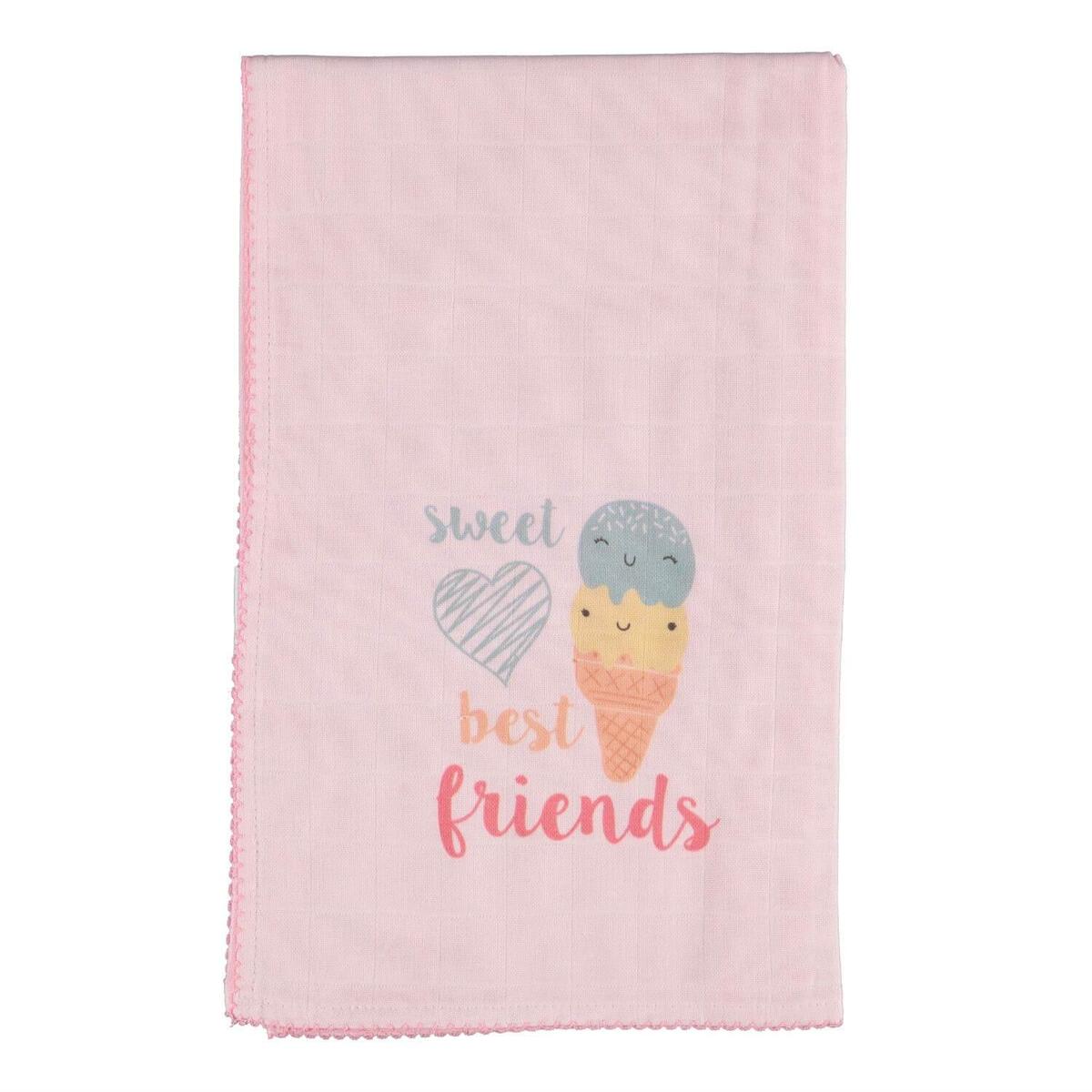 Bibaby Müslin Battaniye Best Friends Pembe