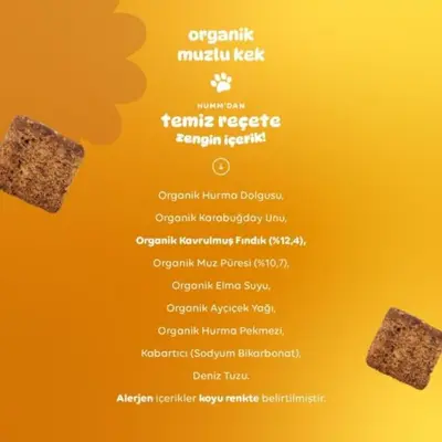 Organik Glutensiz Vegan Muzlu Kek 30 gr