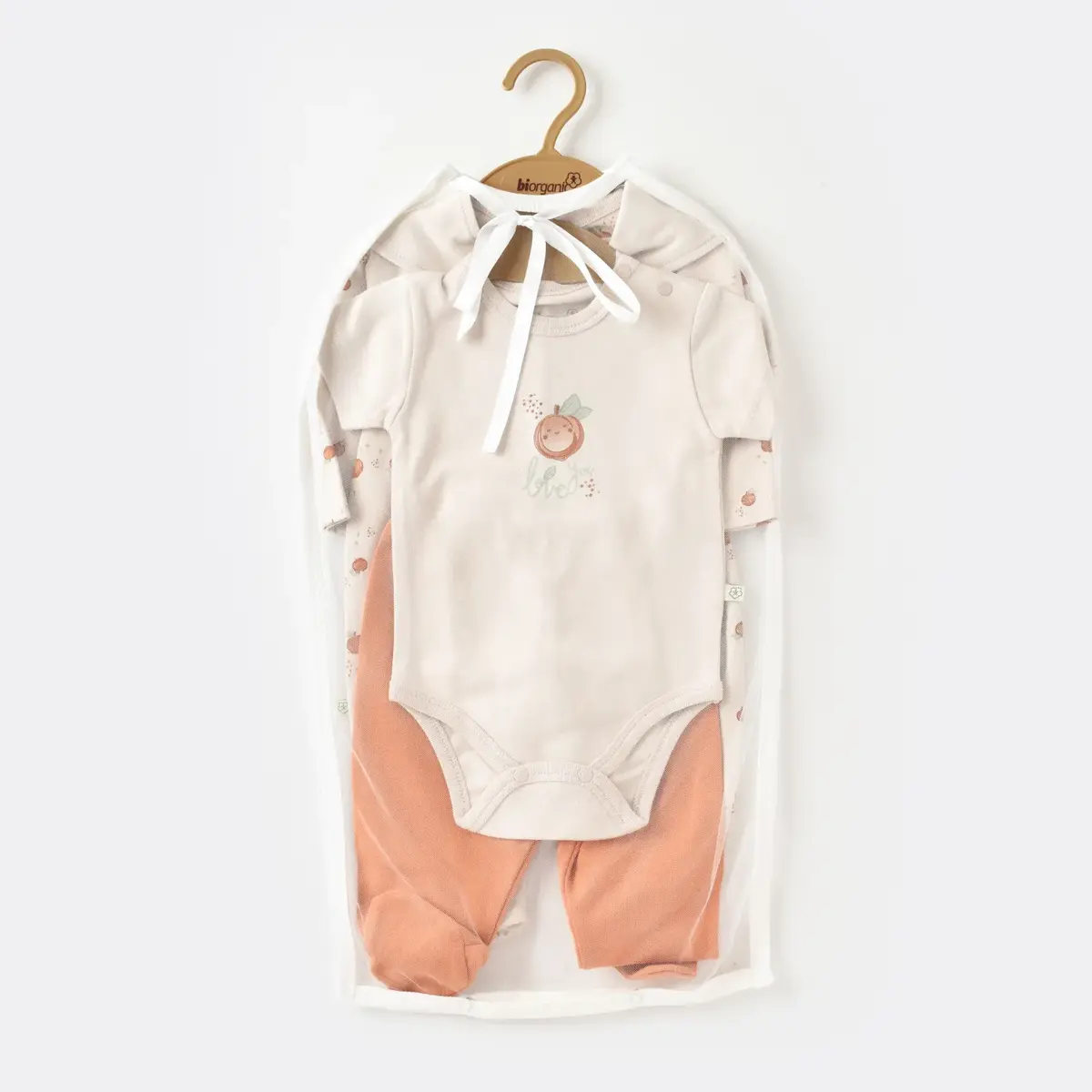 Bibaby Organik Tulum Takımı Tüllü Summer Fruit Prematüre Light Cream Caramel