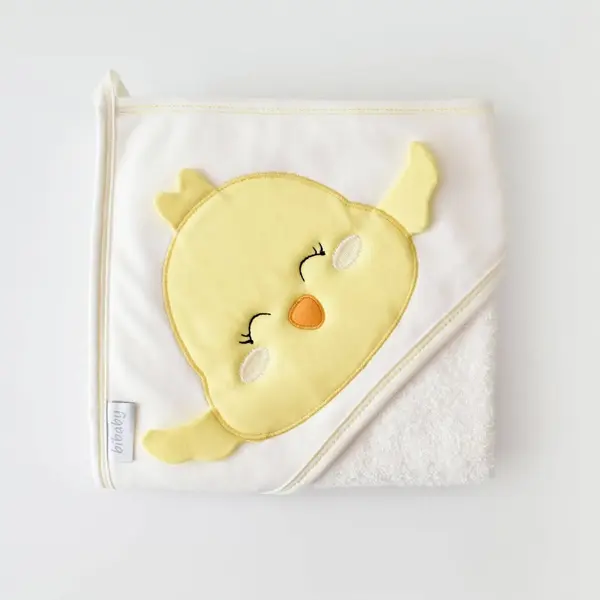 Bibaby Havlu Smiley Bird Ekru - Sarı