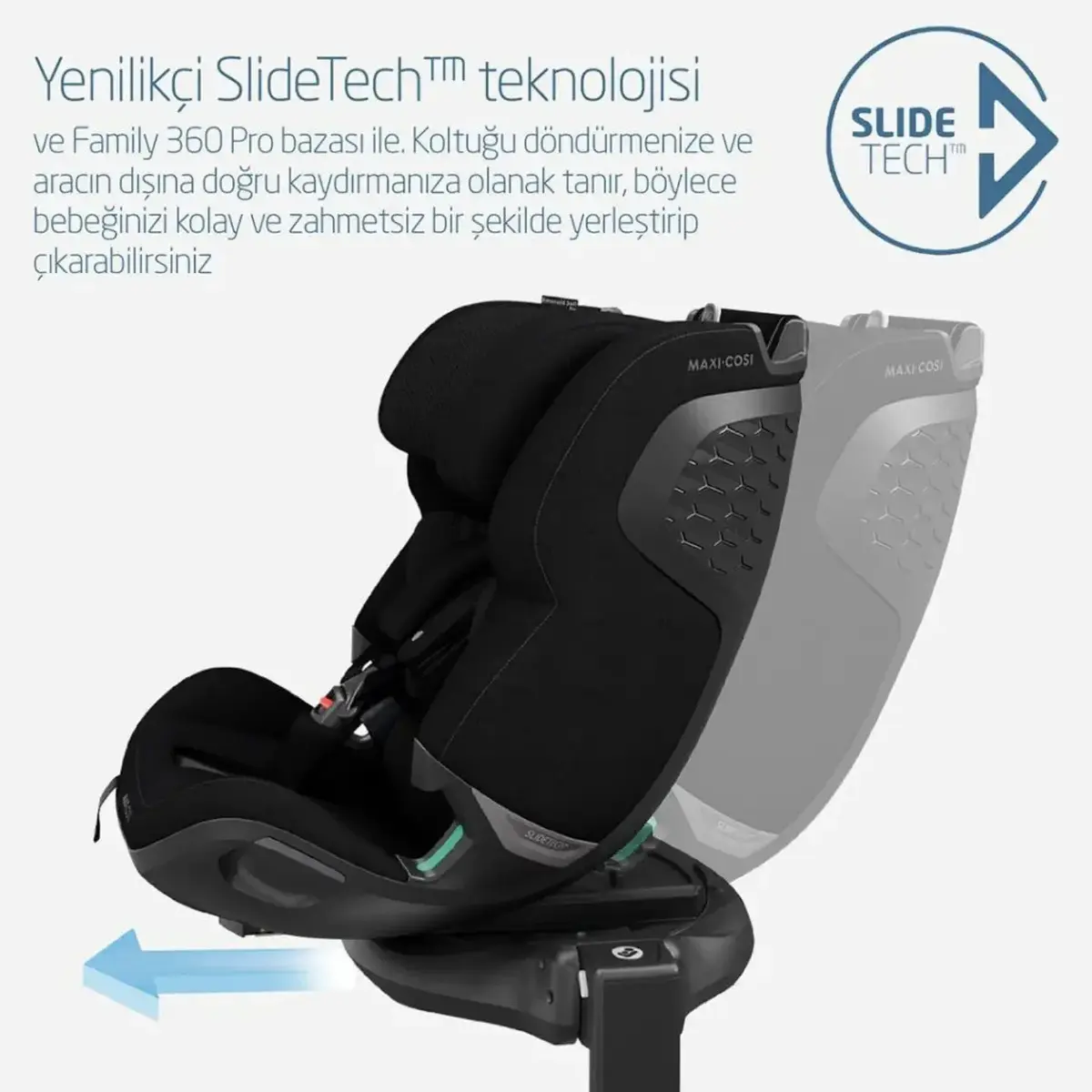 Maxi-Cosi Emerald 360 Pro Slidetech Oto Koltuğu 0-36 Kg Authentic Black