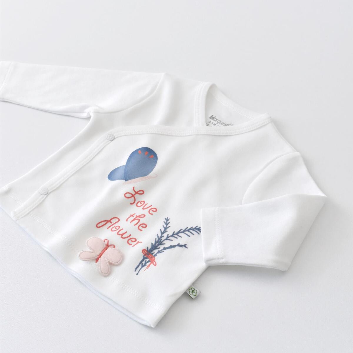 Bibaby Organik Zıbın Takımı 3lü Wild Flowers Spring Blue