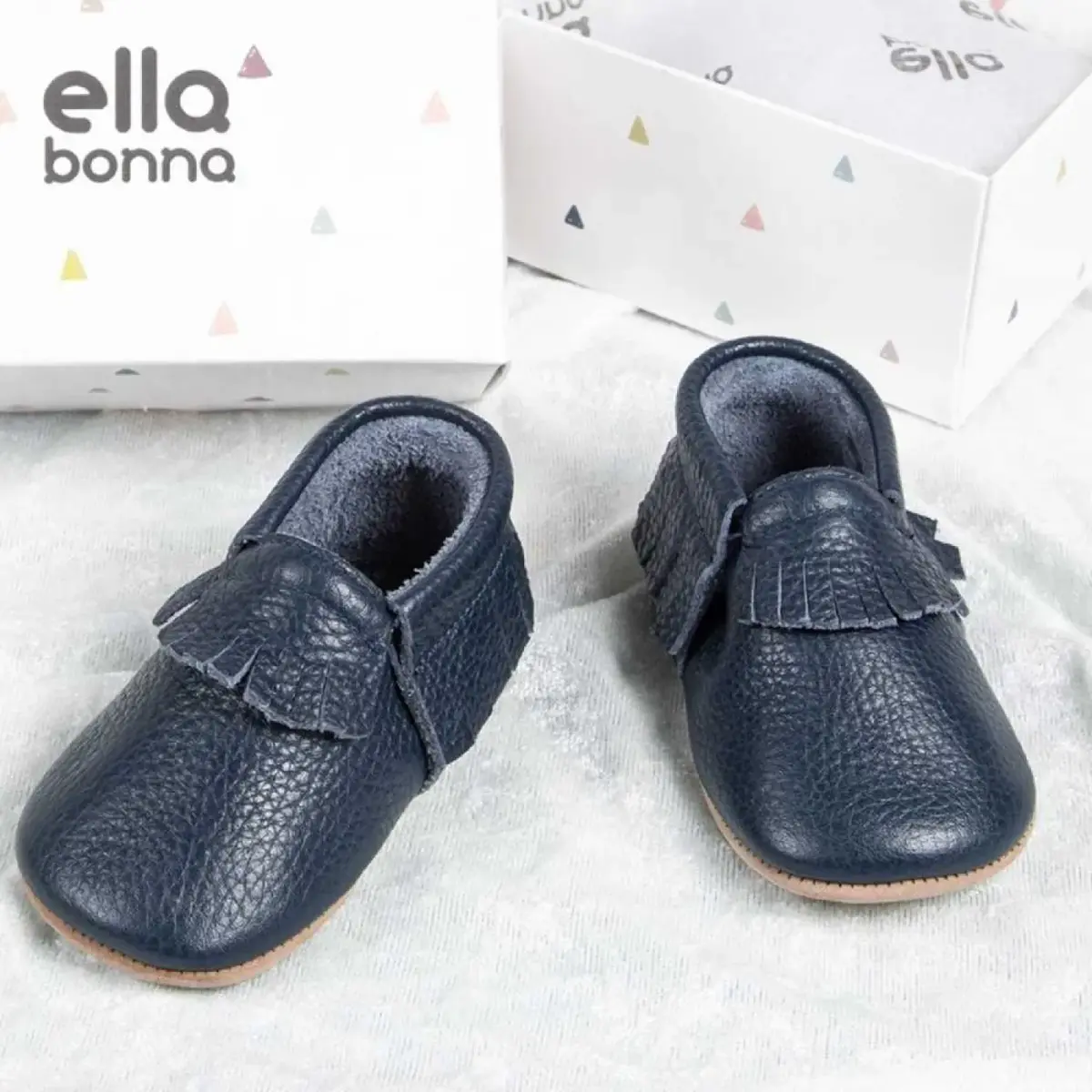 Ella Bonna Bebek Ayakkabısı Hakiki Deri Mokasen Lacivert