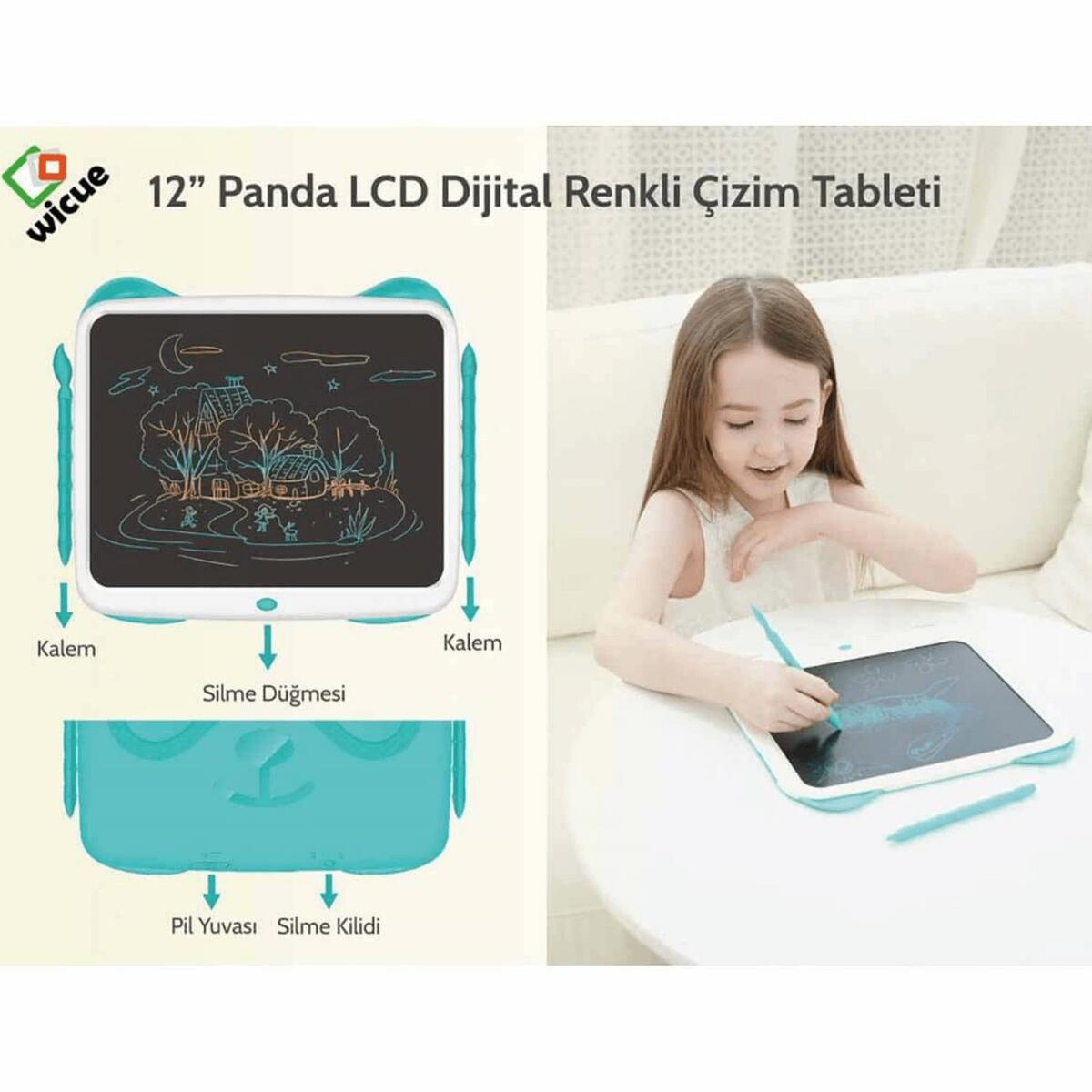 Wicue LCD Dijital Çizim Tableti Renkli 12'' Mavi