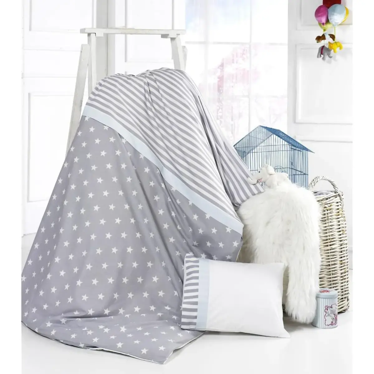 Momishop Bebek Nevresim Takımı Softy Mavi