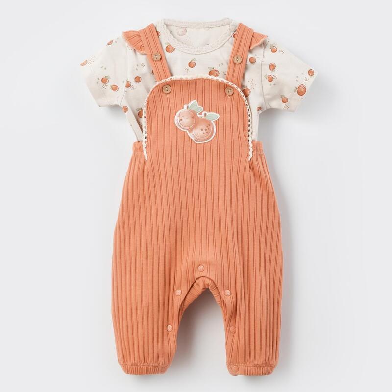 Bibaby Organik Salopet Tulum Summer Fruit Light Cream - Caramel