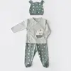 Bibaby Organik Zıbın Takımı 3lü Hug Me Bear Yeşil