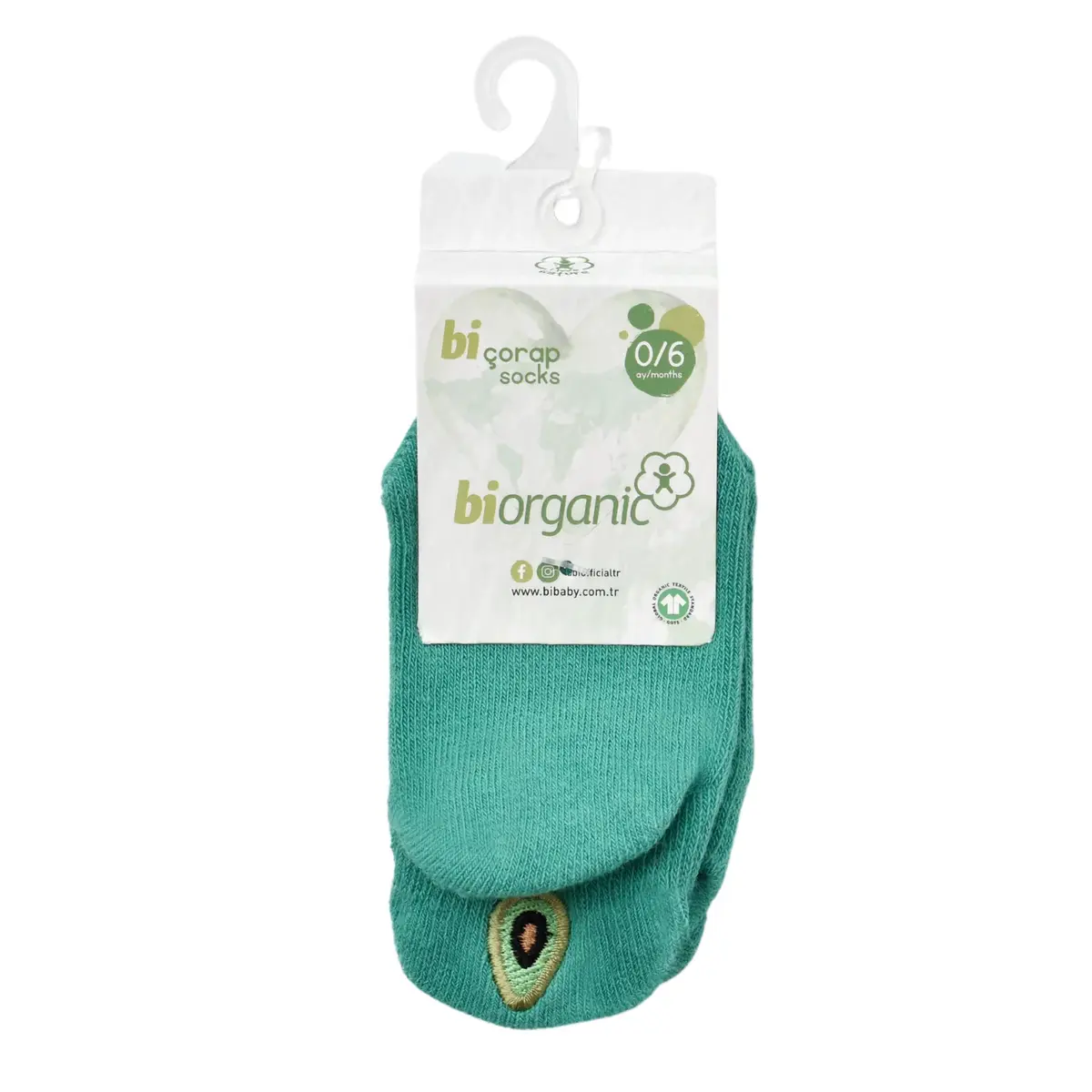 Bibaby Organik Çorap Soket Sneakers Cute Mint Bibaby Organik Çorap Soket Sneakers Cute Mint