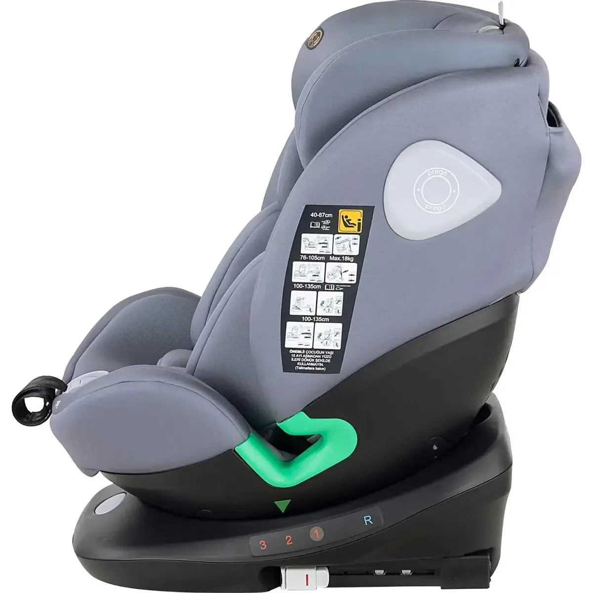 Prego Q9004 Tronfix I-Size Oto Koltuğu 0-36 Kg Gri