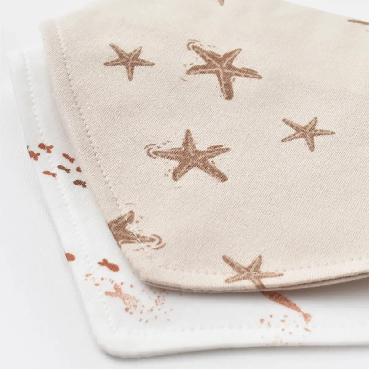 Bibaby Organik Fular Önlük 2li Magic Starfish Latte
