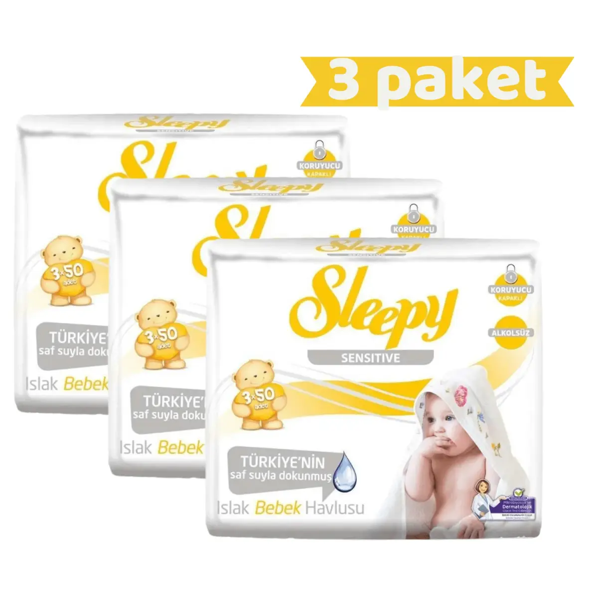 Sleepy Sensitive Islak Mendil 3x50li x3