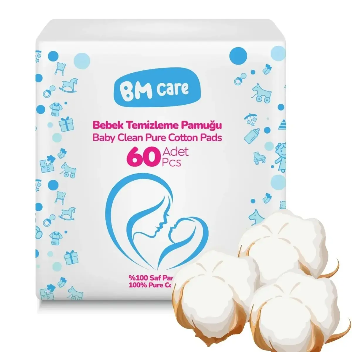 BM Care Temizleme Pamuğu 60lı x24