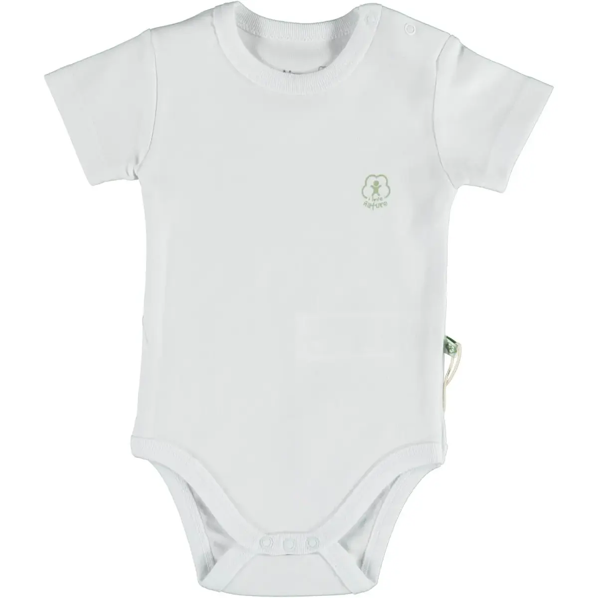 Bibaby Organik Body Kısa Kol Basic Nature Beyaz