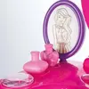 Dolu Barbie Ayaklı Makyaj Masa Sandalye Seti