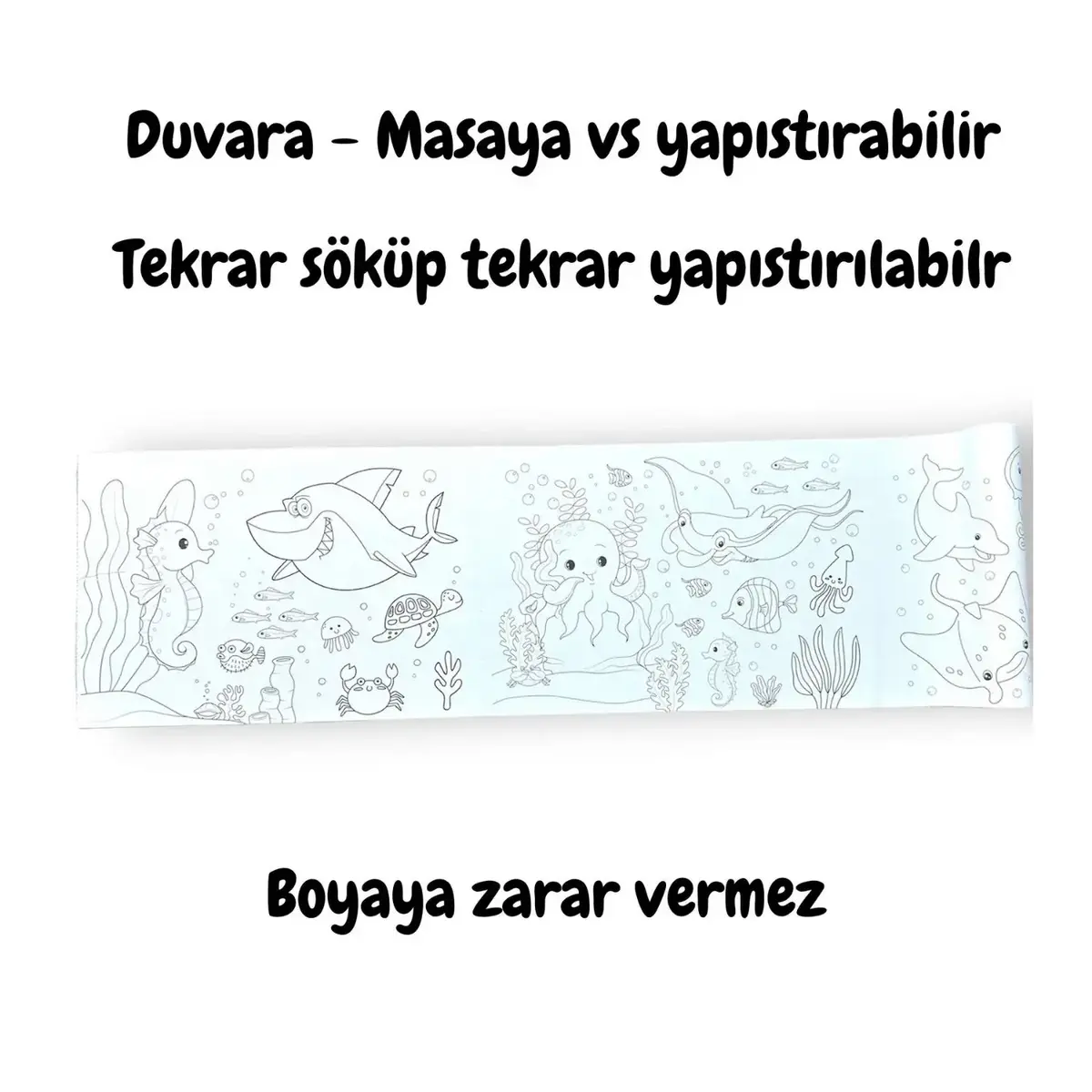 Lino Yapışkanlı Boyama Rulosu Sea World 86X20 Cm