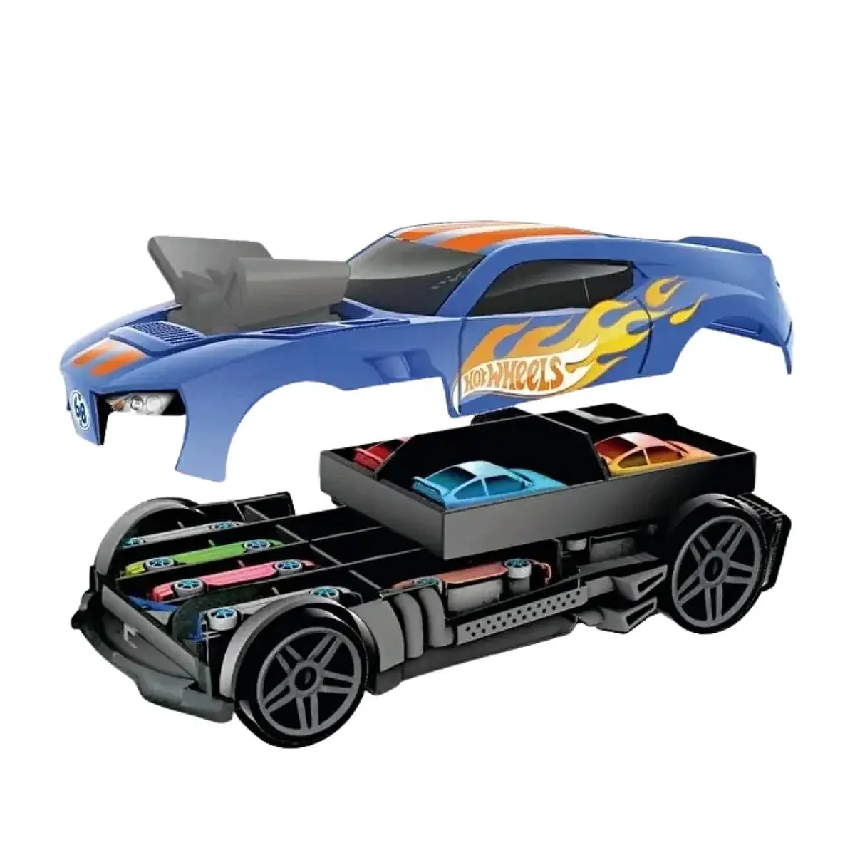 Hot Wheels 2'Si 1 Arada Race 'N Haul Araba Saklama Kutusu Mavi