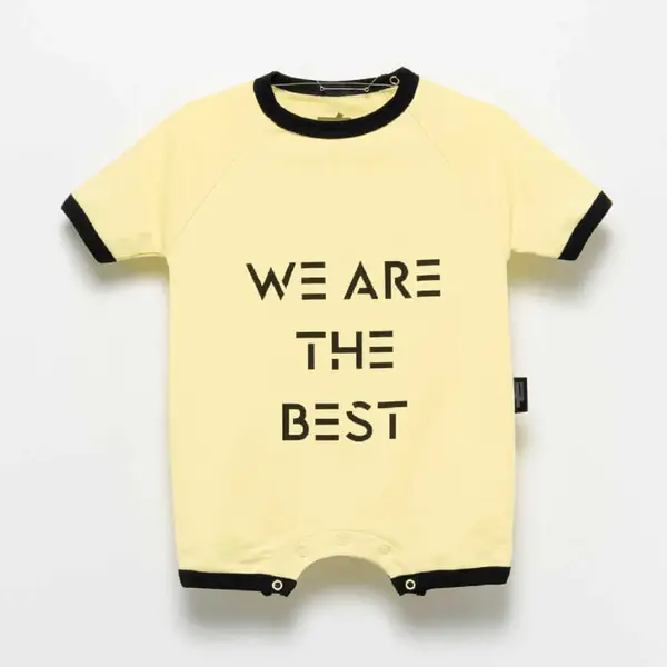 Moi Noi We Are The Best Baskılı Şortlu Tulum Sarı