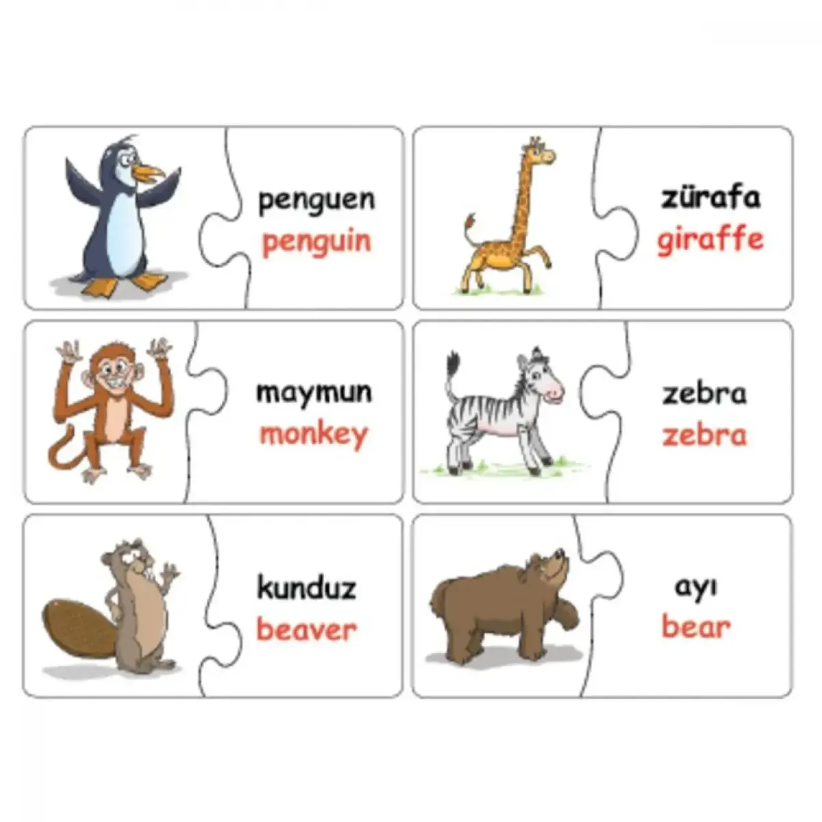 Edukido Eşleştir Hayvanlar Mukavva Puzzle