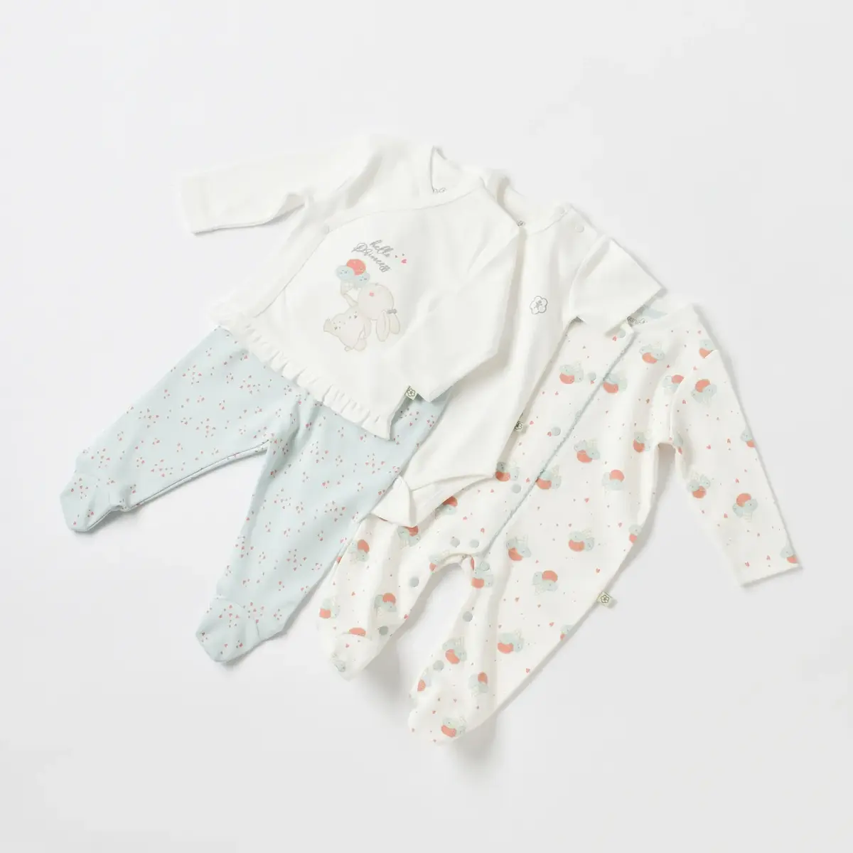 Bibaby Organik Hastane Çıkışı 10lu Pretty Ears Bunny Mint - Ekru