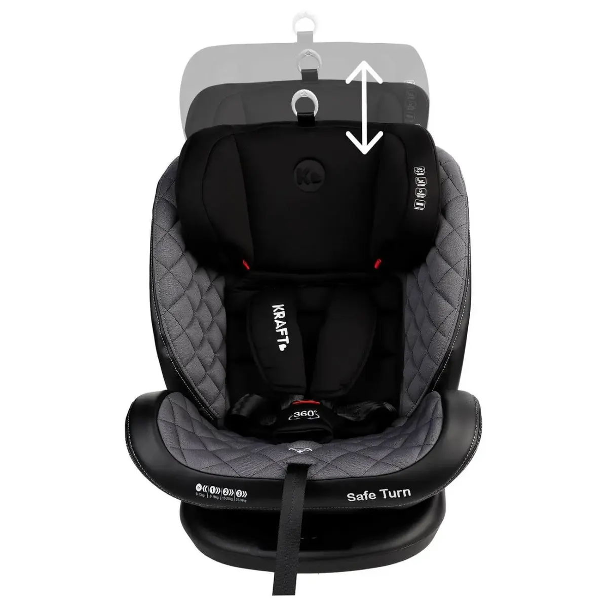 Kraft Safe Turn Oto Koltuğu 0-36 Kg Black Grey