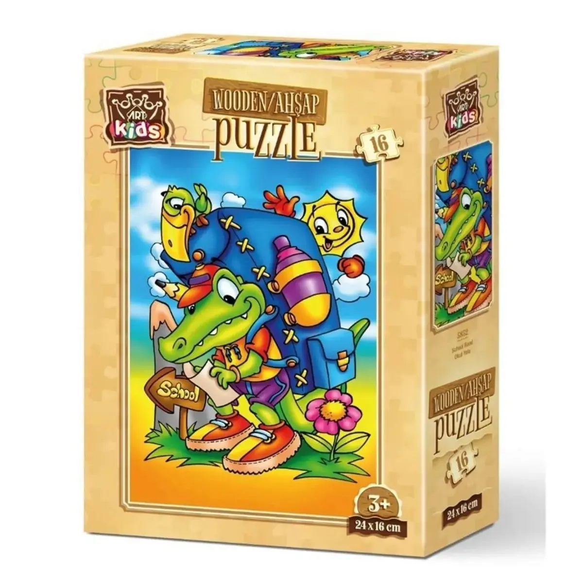 Art Kids Okul Yolu Ahşap Puzzle 16 Parça