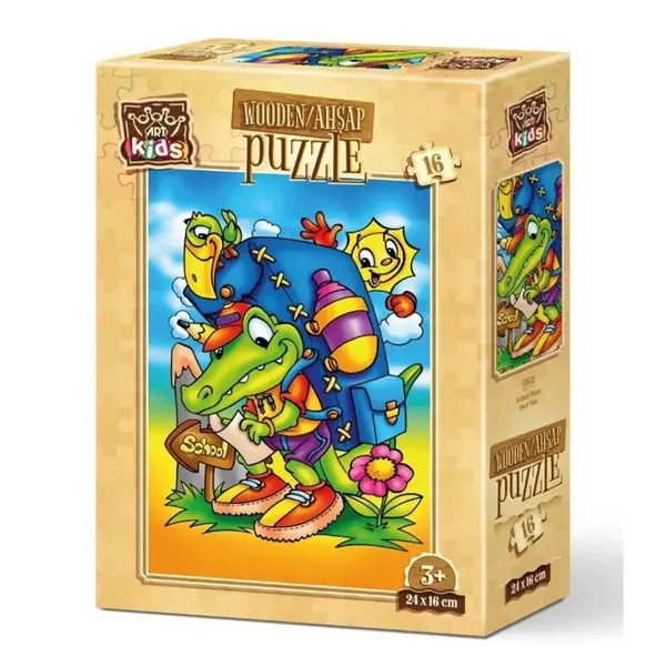 Art Kids Okul Yolu Ahşap Puzzle 16 Parça