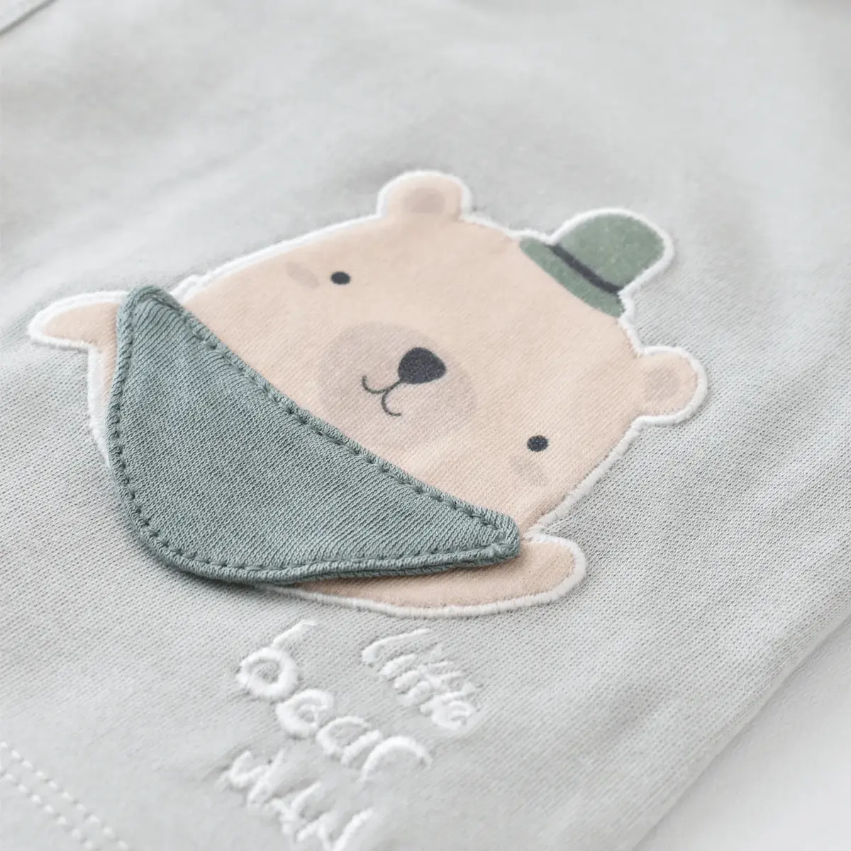 Bibaby Organik Zıbın Takımı 3lü Hug Me Bear Kar Melanj