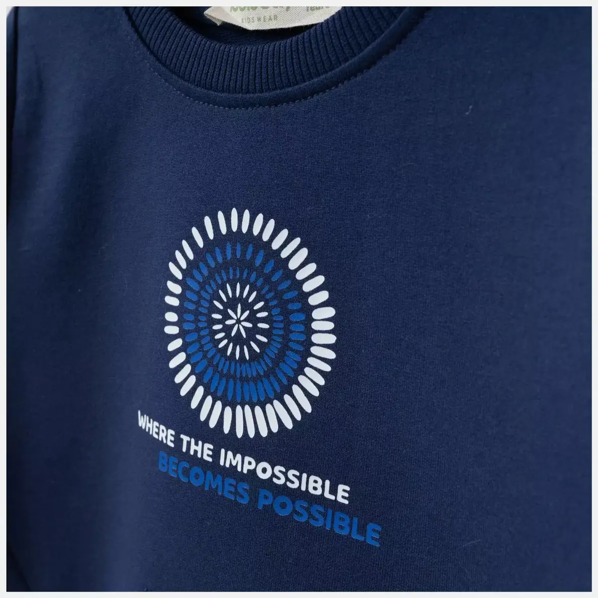 Bebolly Sweartshirt Parçalı Becomes Baskılı Lacivert