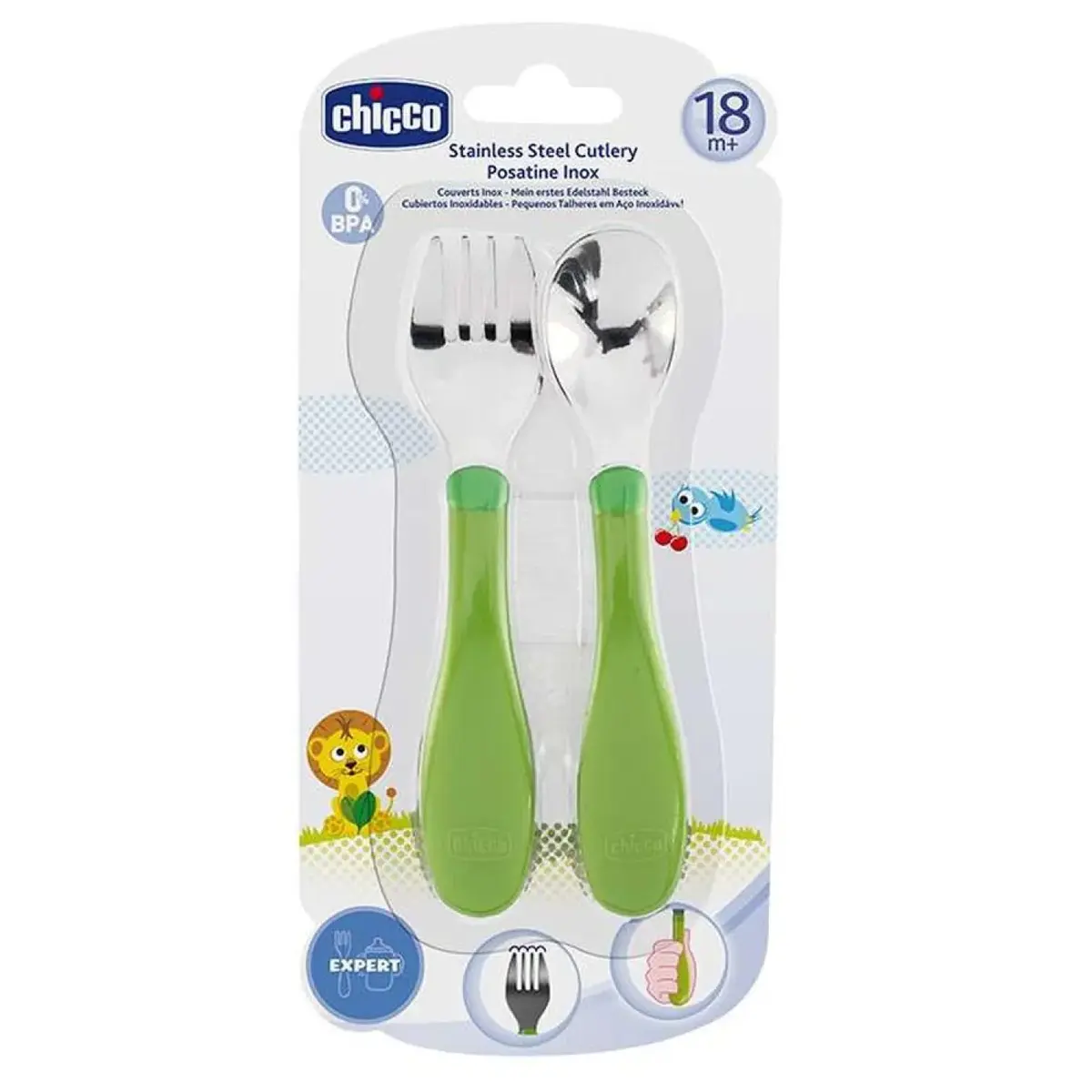 Chicco Paslanmaz Çelik Çatal Kaşık Seti 18+ Ay