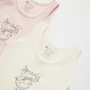 Natuline Organik Atlet Likralı Spring Bird 2li Pembe - Ekru