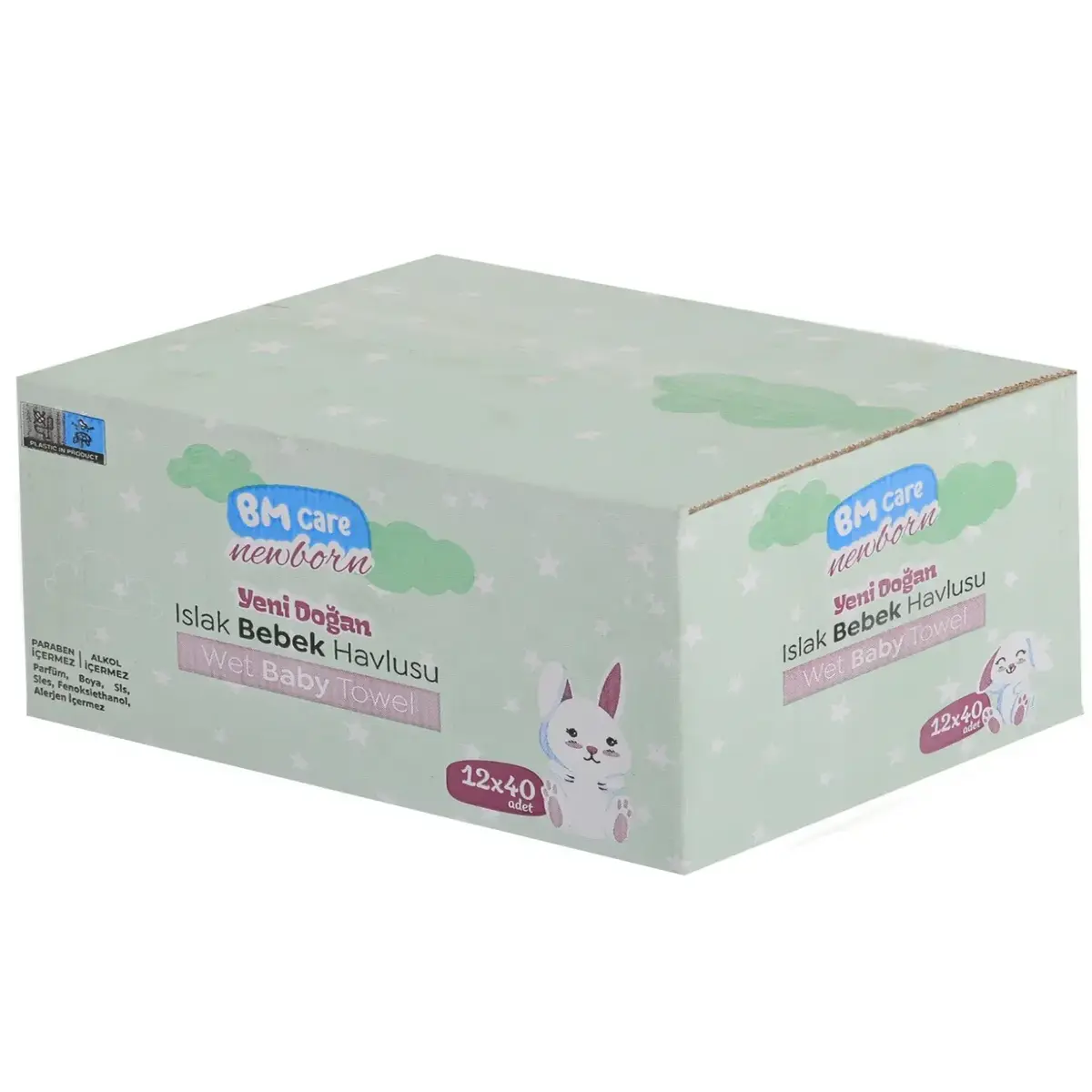 BM Care Yenidoğan Islak Havlu 12x40lı