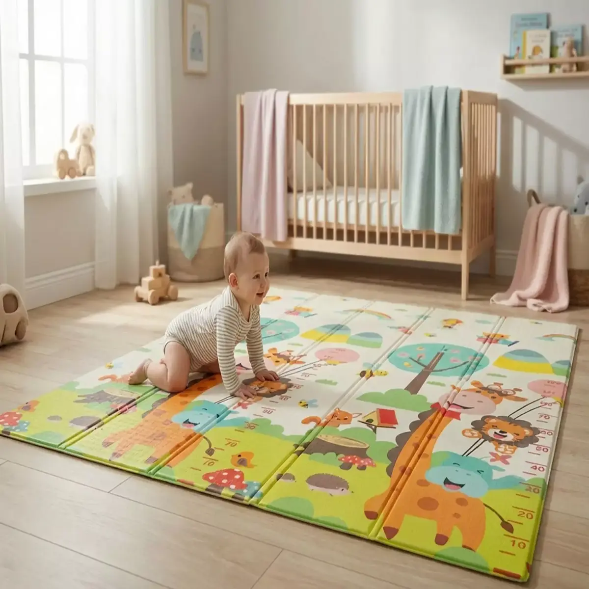 Holmen Katlanabilir Oyun Matı Arabalar Ve Hayvanlar 150x200x1 Cm