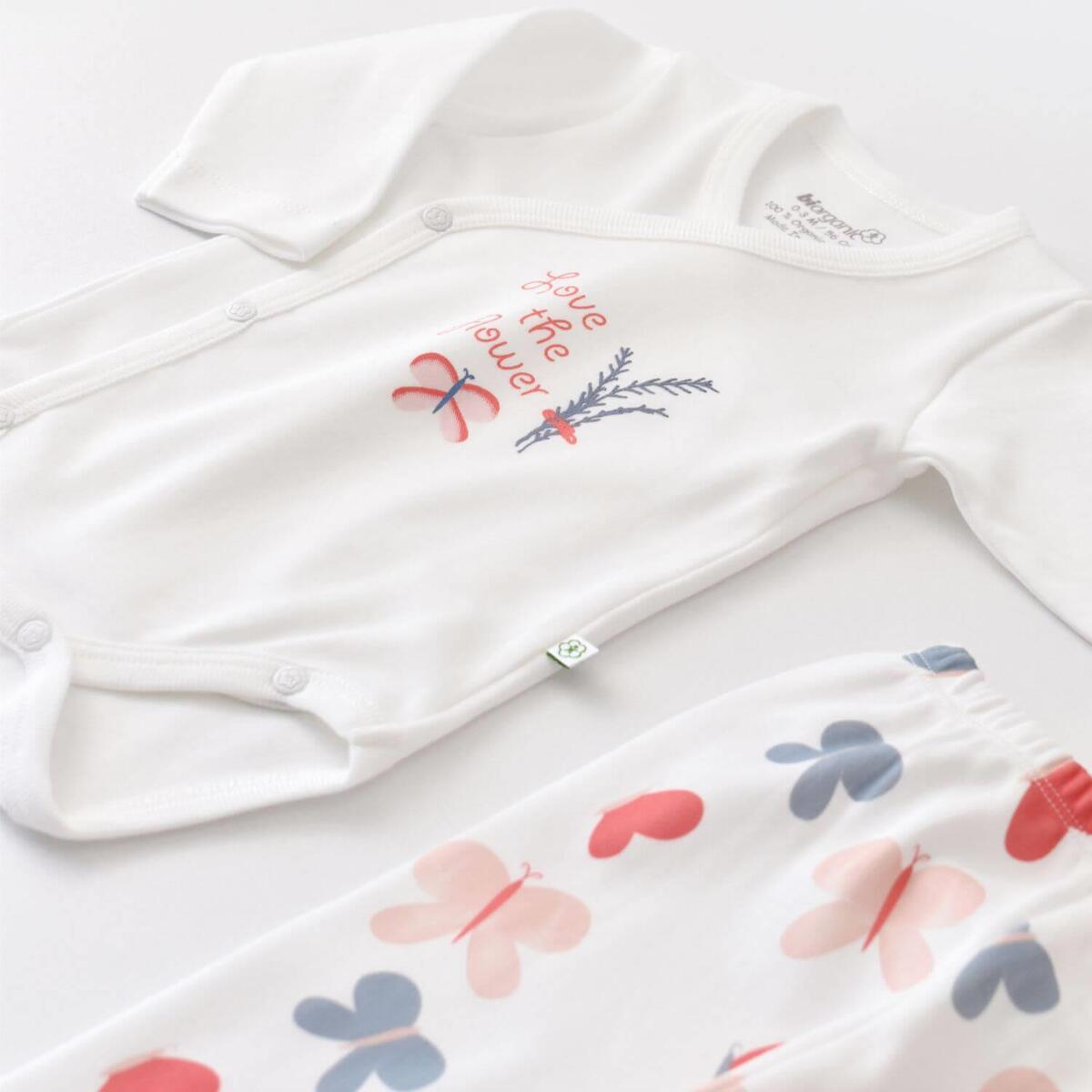 Bibaby Organik Zıbın Takımı Wild Flowers Coral