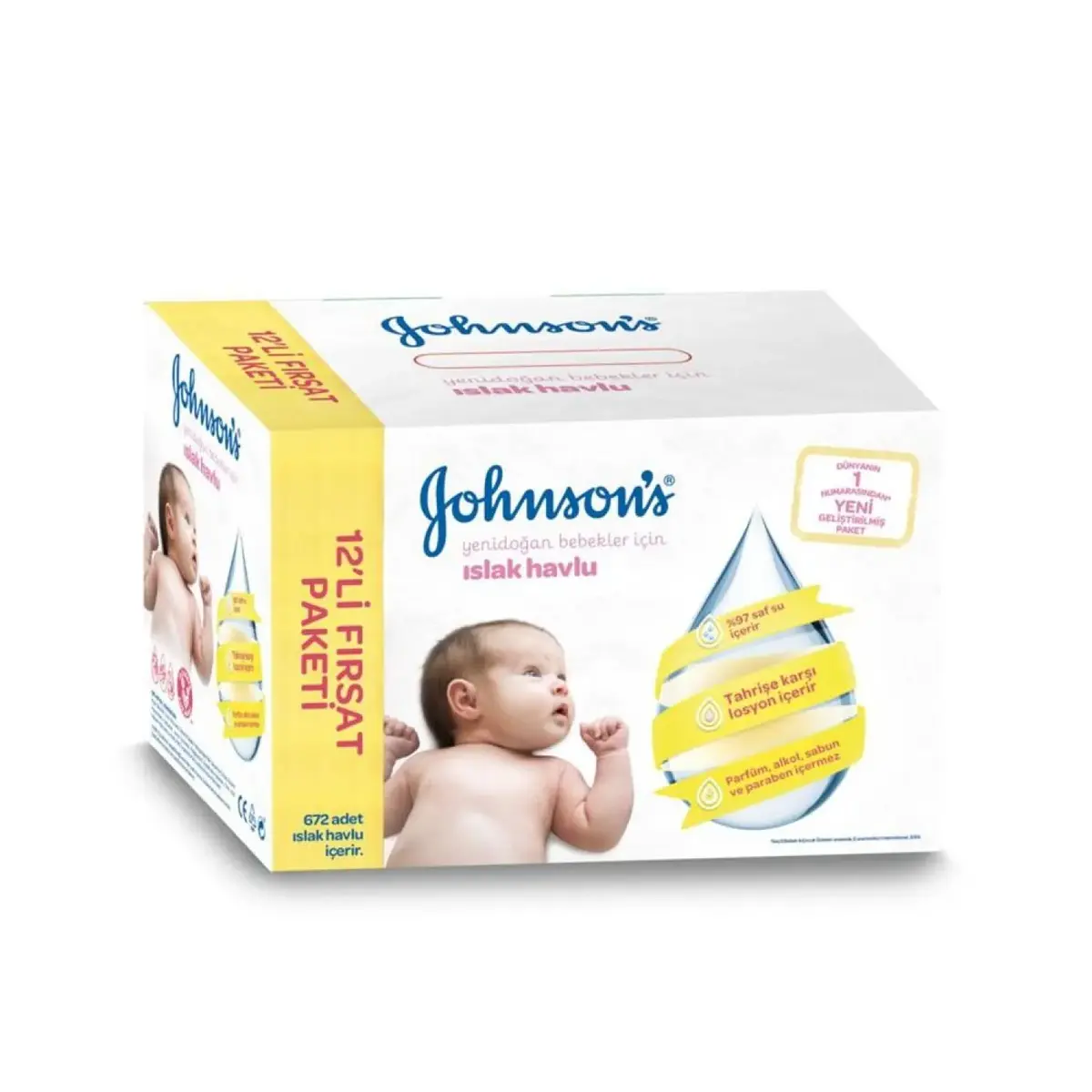Johnsons Baby Yenidoğan Parfümsüz Islak Havlu 12li 