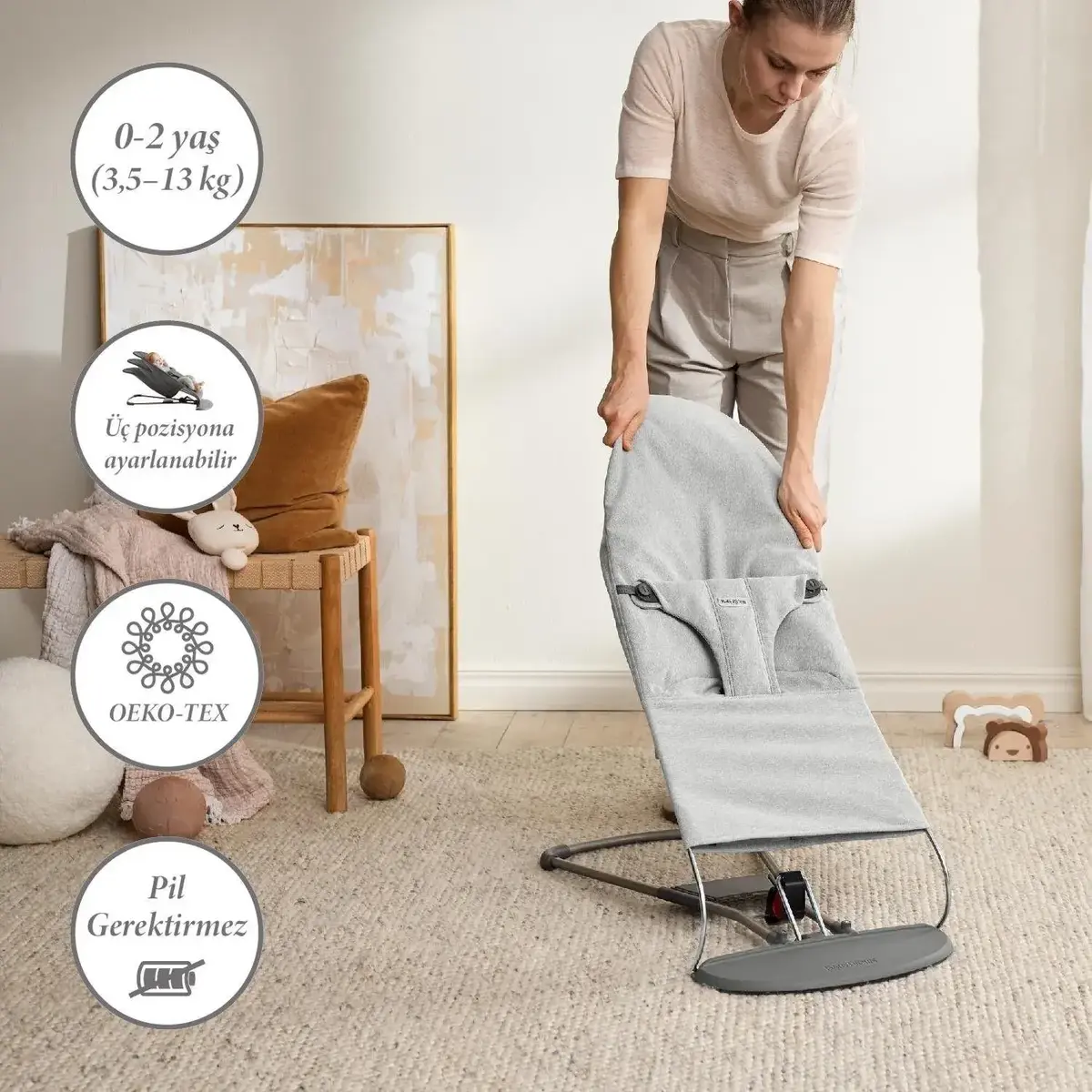 Babybjörn Balance Bliss Ana Kucağı Woven Melange Light Grey