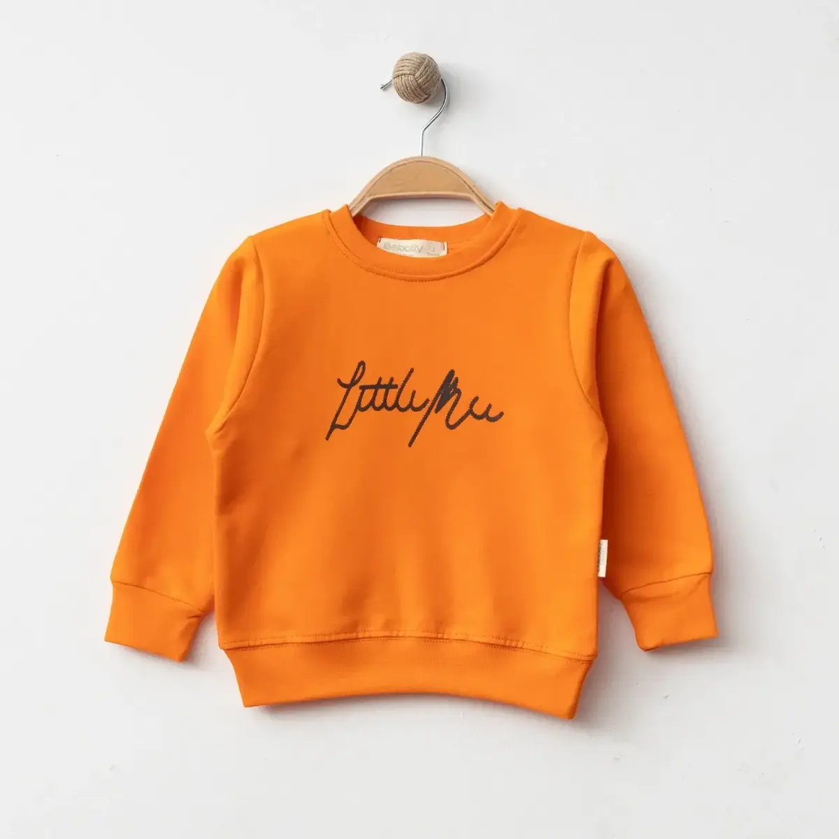 Bebolly Sweatshirt Littlimu Baskılı  Turuncu