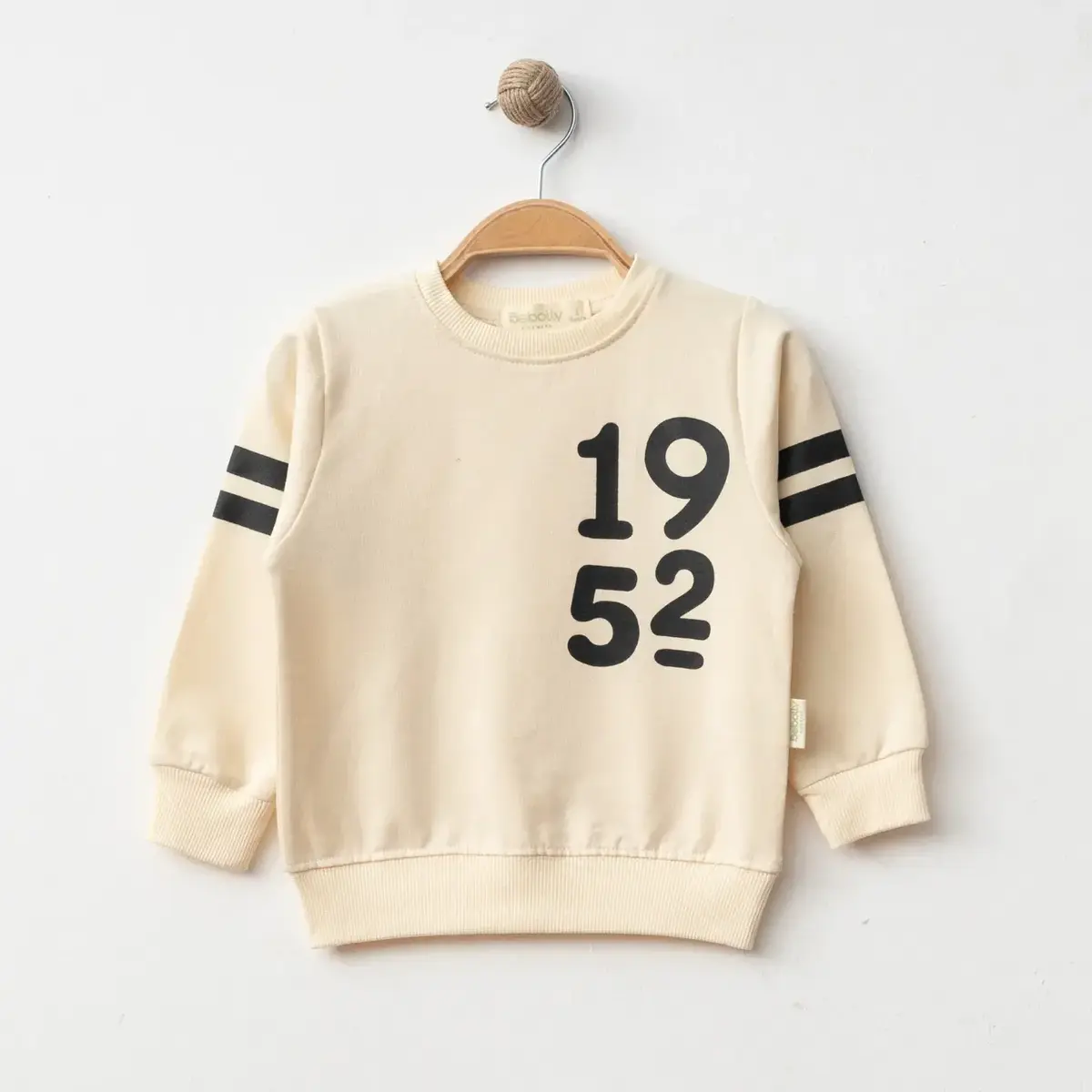 Bebolly Sweatshirt 1952 Baskılı Bej