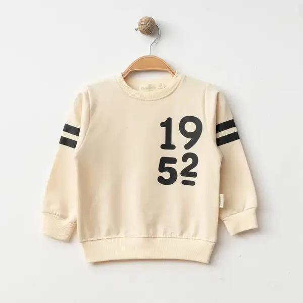 Bebolly Sweatshirt 1952 Baskılı Bej