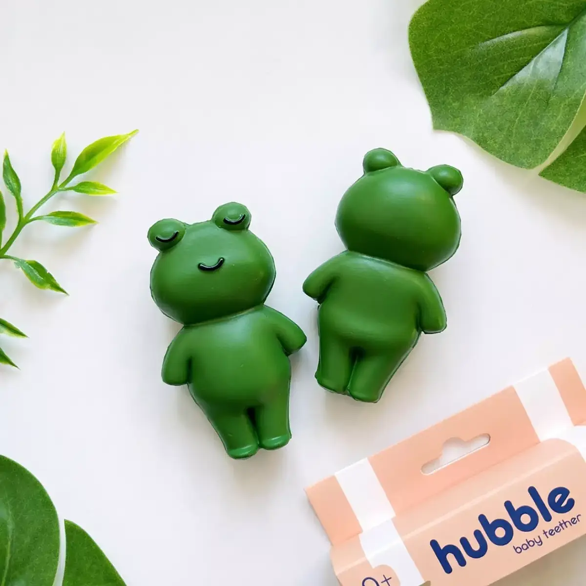 Hubble Doğal Bebek Diş Kaşıyıcı Ve Oyuncağı Kurbağa