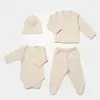 Bibaby Organik Zıbın Takımı 4lü Waffle Smile Prematüre Bej