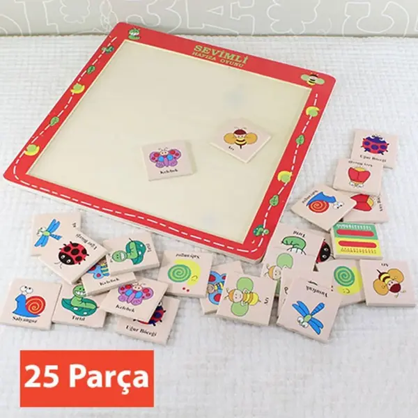 Bu-Bu Ahşap Puzzle Hayvanlar Hafıza Oyunları 30x30 cm