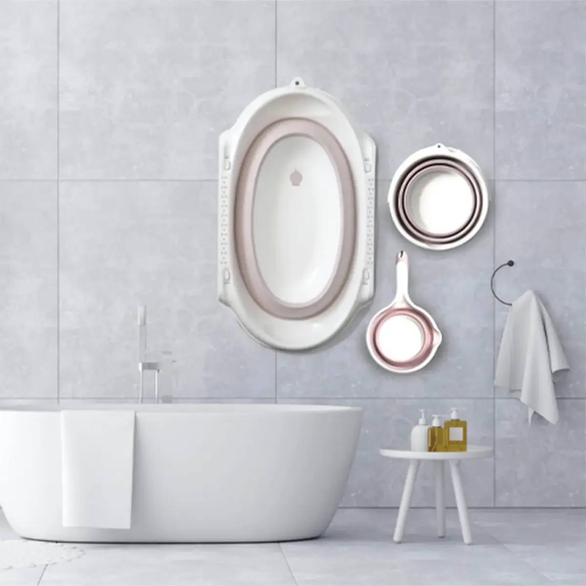 Babyjem Katlanabilen Bebek Banyo Seti 3lü Mavi