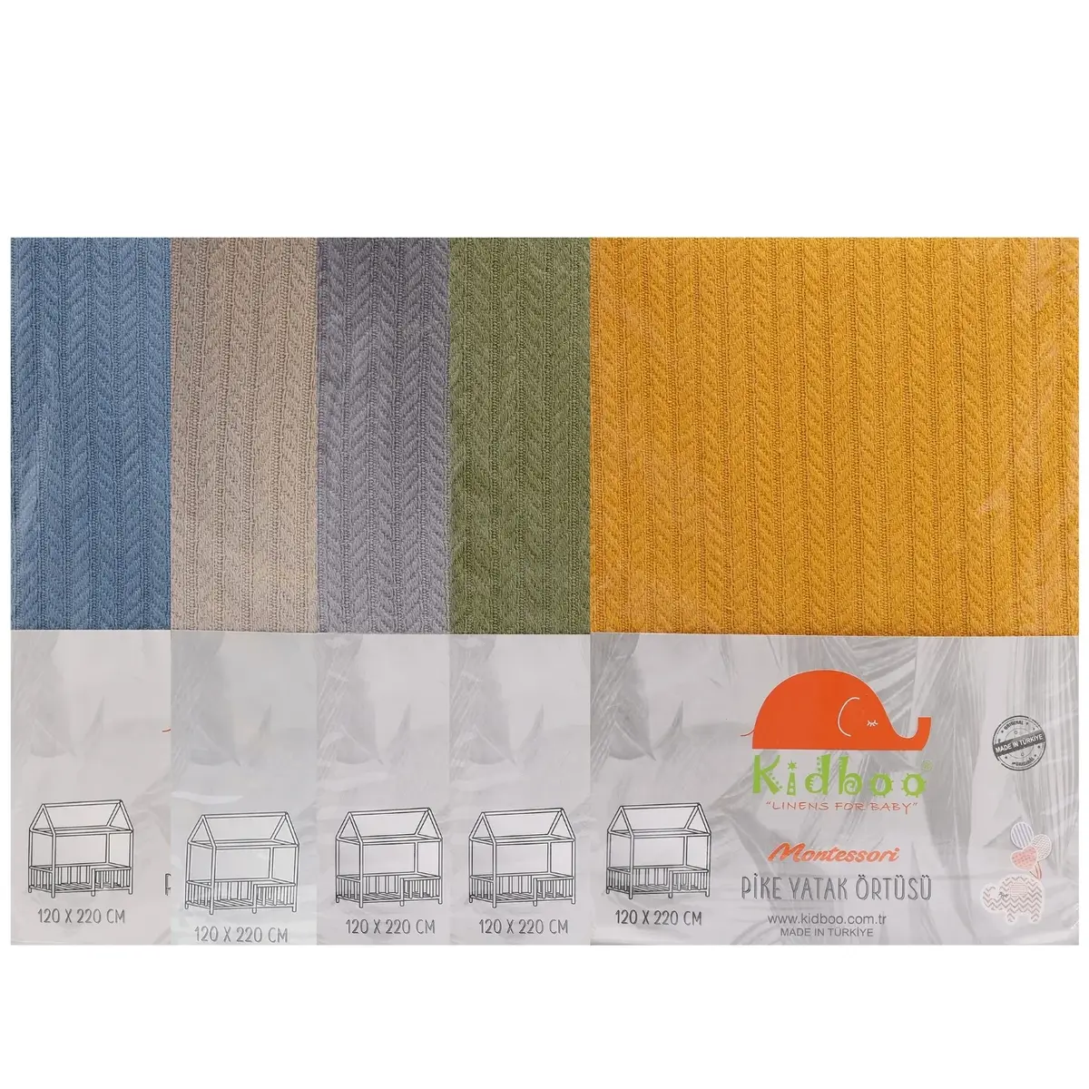 Kidboo Montesöri Pike Yatak Örtüsü Yeşil 120X220Cm
