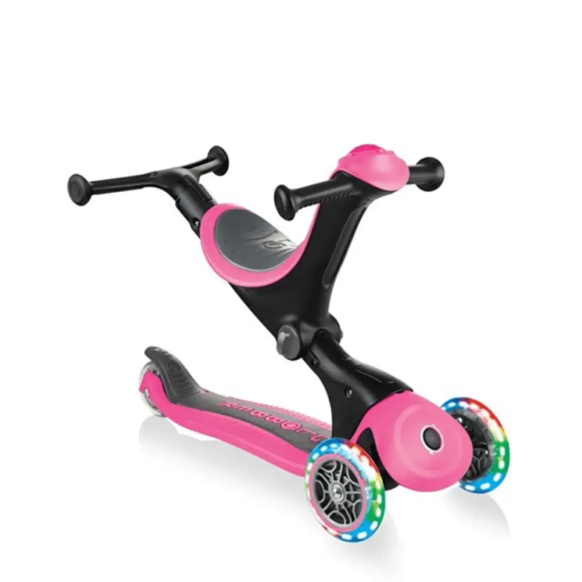 Globber Go Up Deluxe Işıklı Scooter Pembe